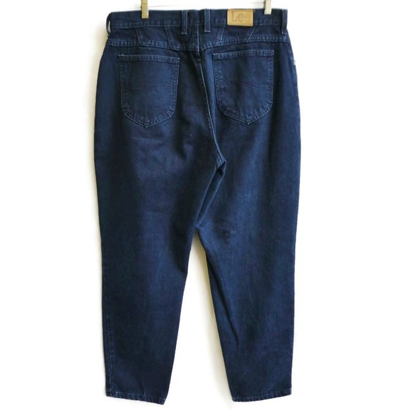 34x28 Vintage Lee Denim Jeans Mom Ultra High Waist Roomy Hip Dark Wash 18P - Picture 4 of 11